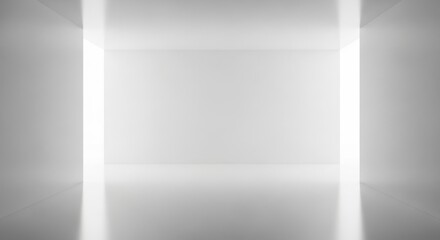 Obraz premium Minimalist White Room with Vertical Light Beams, Abstract Interior Design