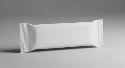 Minimalist White Snack Bar Packaging Mockup, Clean Studio Lighting, Isolated Object.