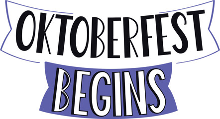 Festive oktoberfest celebration typography design featuring traditional german phrases and decorative elements perfect for apparel and promotional materials