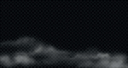 Spooky, mystery fog, smoky clouds, water vapor. Vector illustration.