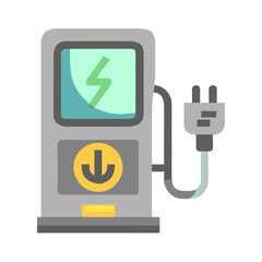 Electric Vehicle Charging Station Icon - Modern EV Charger Illustration