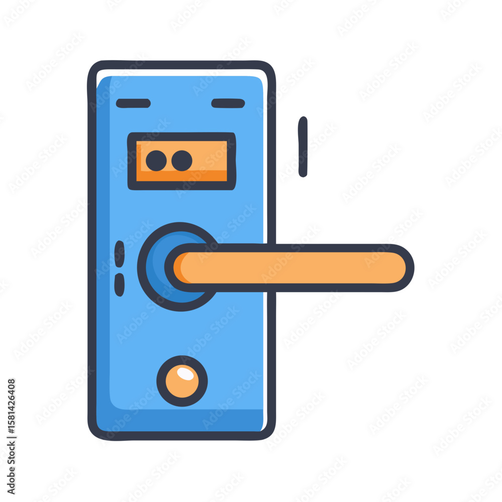 Aufkleber smart door lock: digital security system with handle and display