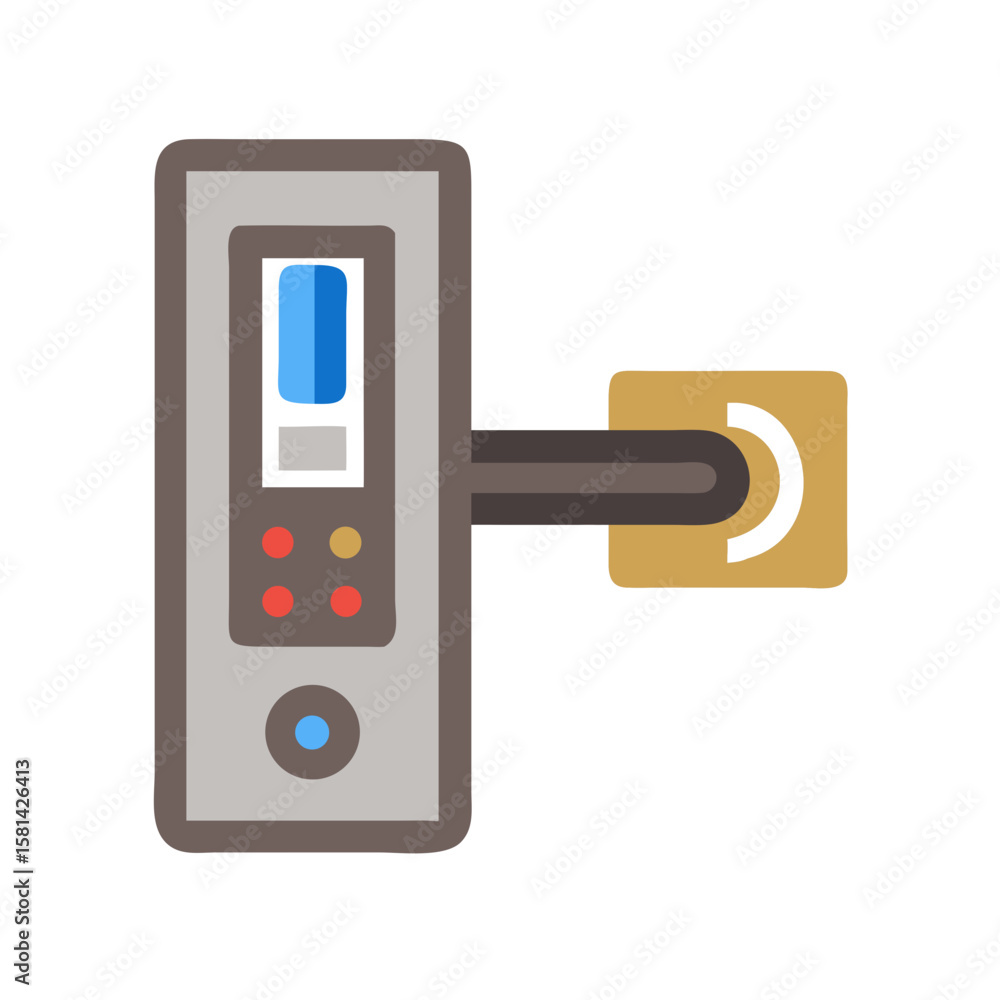 Aufkleber digital door lock vector illustration: modern security system with key card reader