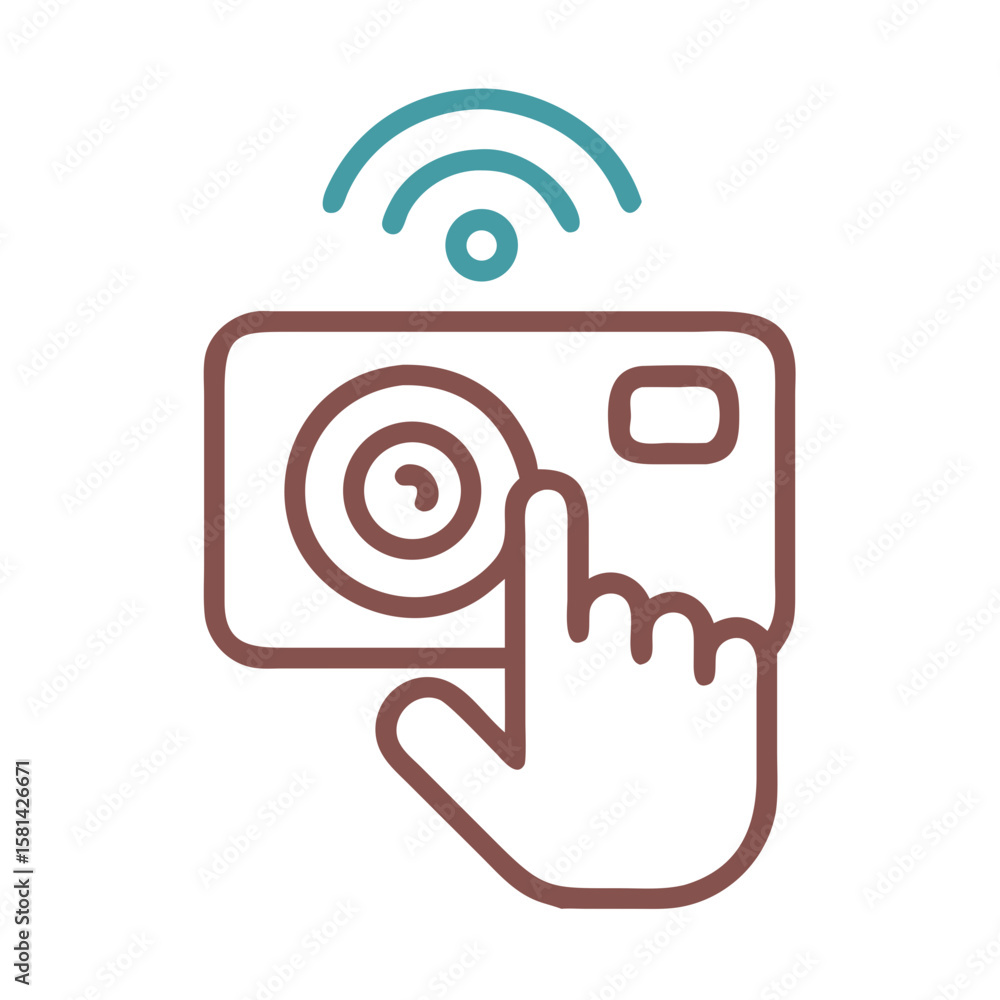 Aufkleber smart camera with wireless connectivity and touch interface icon