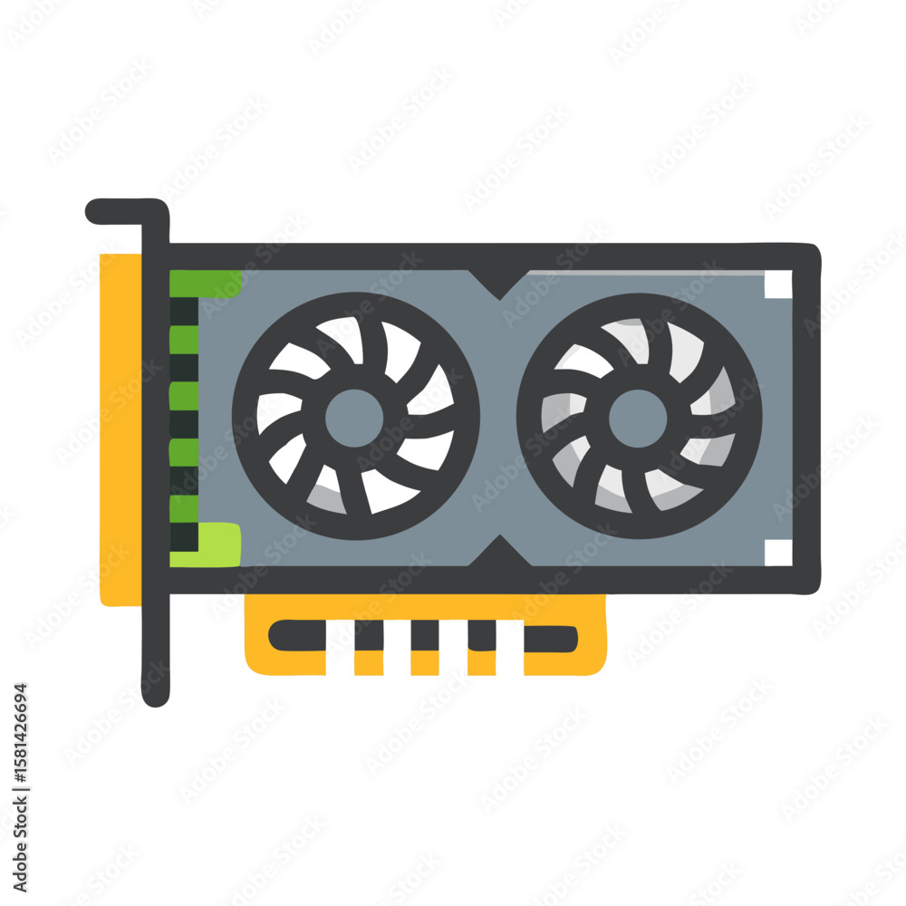Poster graphics card gpu with dual fans for high performance computing