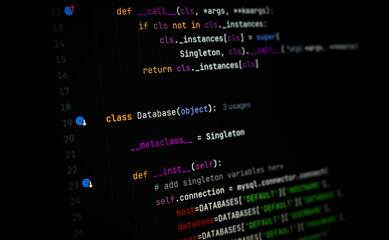 Database class in Singleton Design Pattern in Python