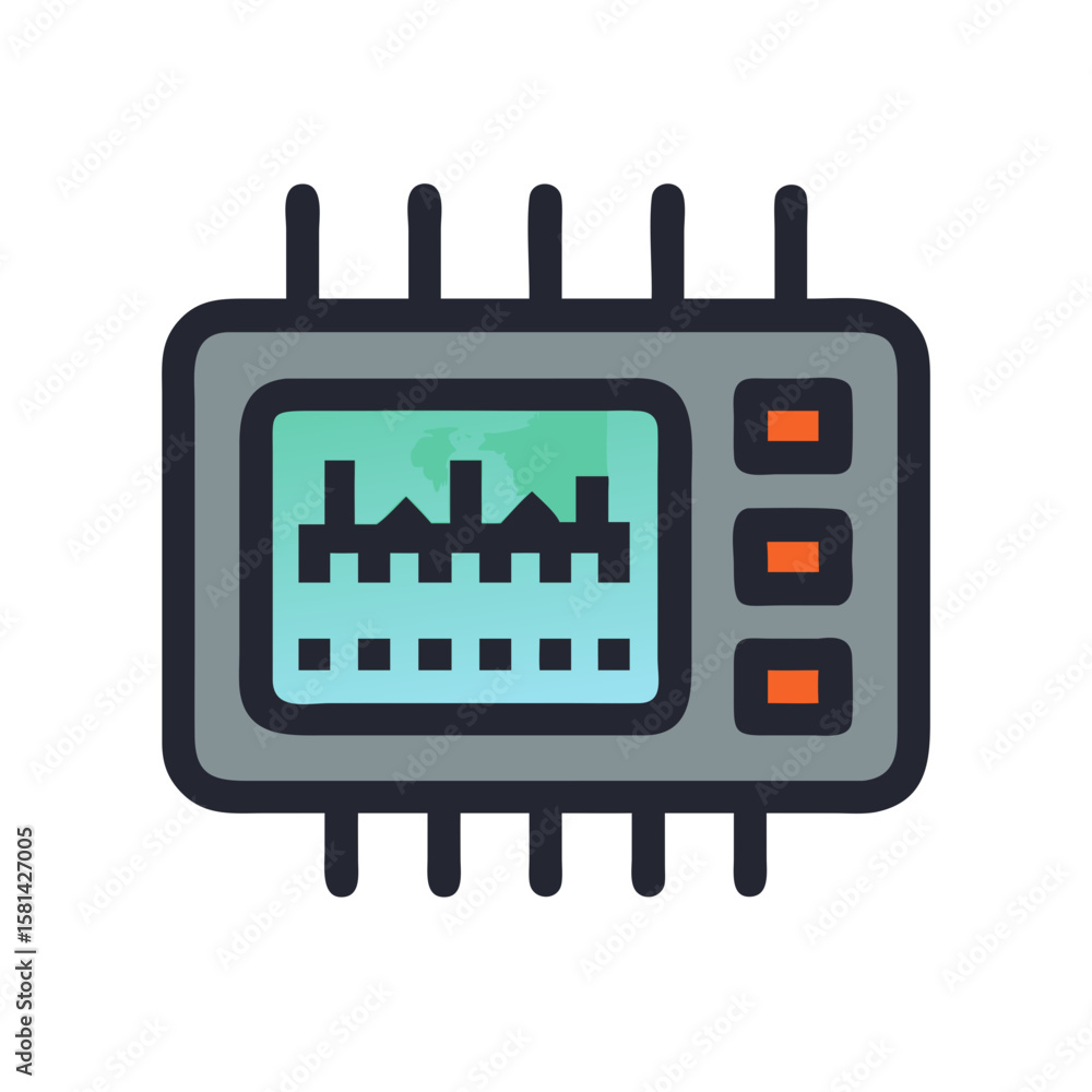 Poster circuit board with graph display: digital technology, science, and engineering