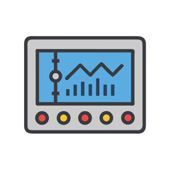 Oscilloscope Vector Icon: Data Analysis, Measurement, and Technical Visualization
