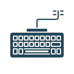 Modern Keyboard Icon on Black Background for Technology and Communication