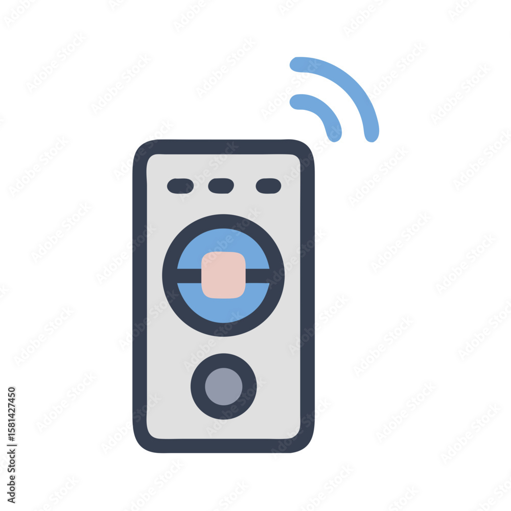 Poster wireless remote control vector icon for devices and automation system