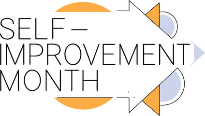 Geometric abstract design for self improvement month featuring bold colors and clean lines suitable for various promotional materials and digital displays
