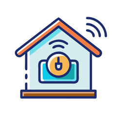 Smart Home Security: A Colorful Icon of Technology and Protection
