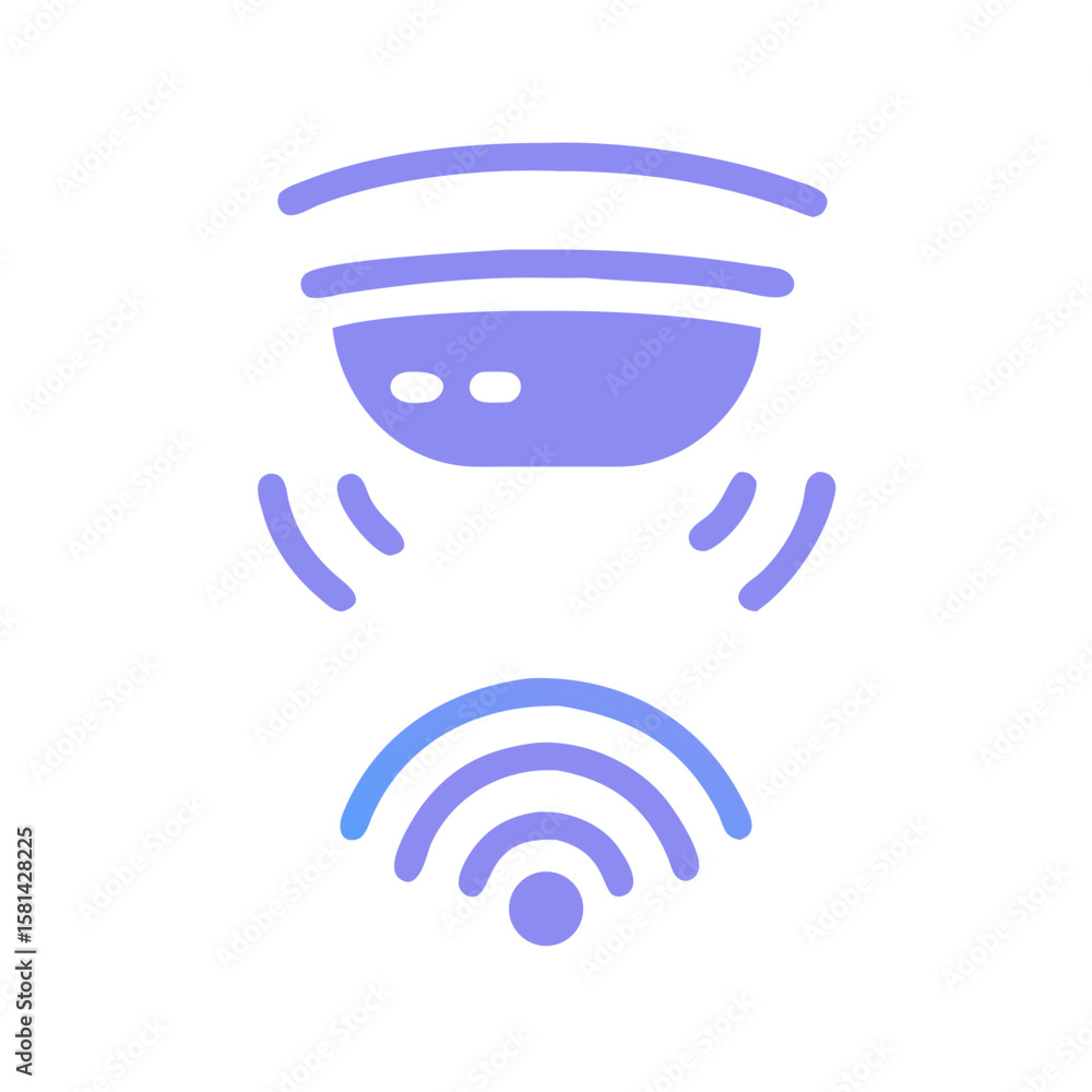Poster wireless security camera with wifi signal icon on black background