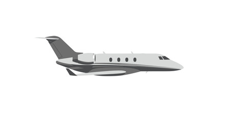 Obraz premium Sleek Gray Private Jet with Oval Windows and Streamlined Design.