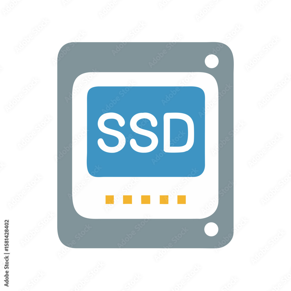 Poster solid state drive (ssd) icon - computer hardware storage device