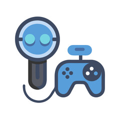VR Headset and Gamepad Illustration: Virtual Reality Gaming Icon