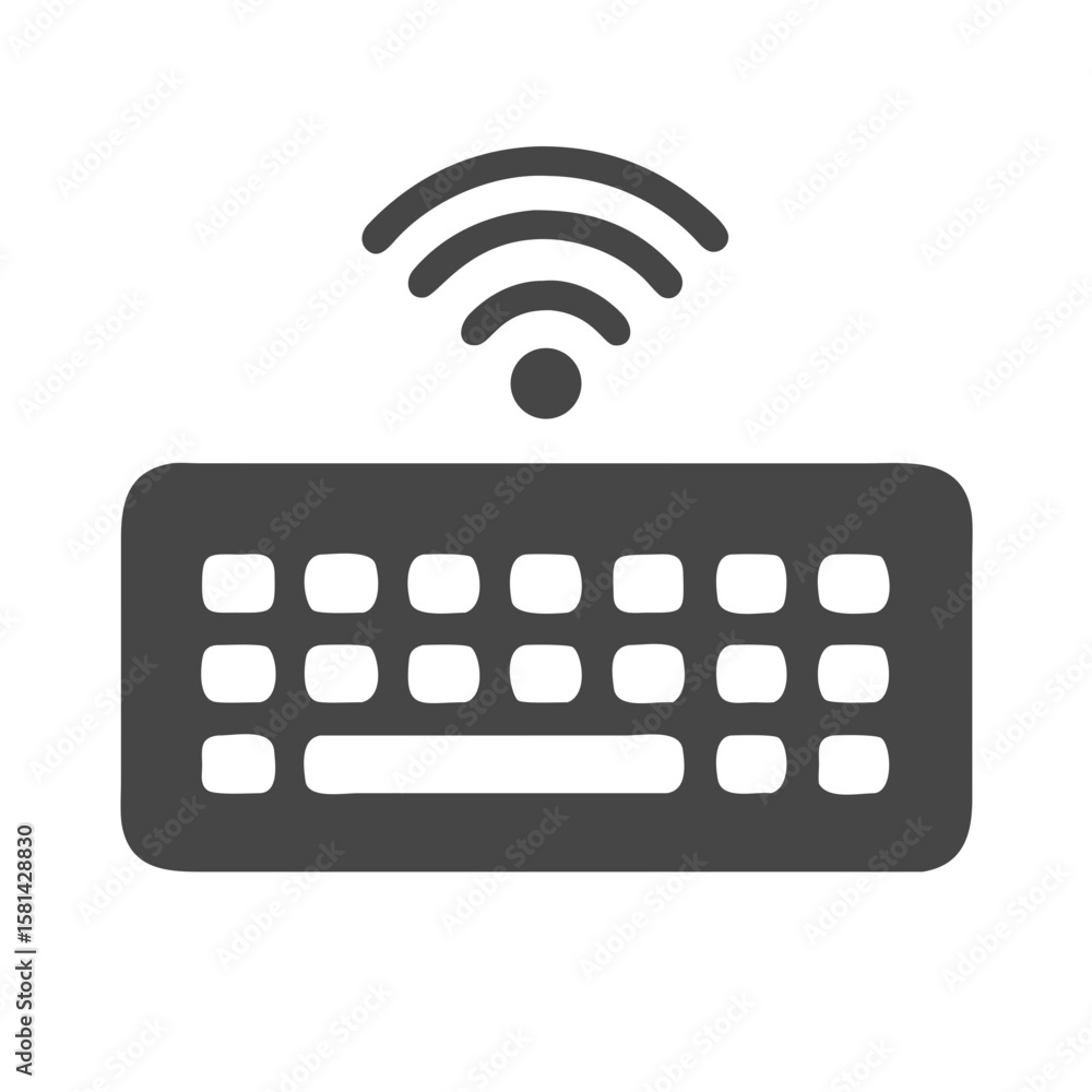 Poster wireless keyboard icon: a modern symbol for computer input and technology