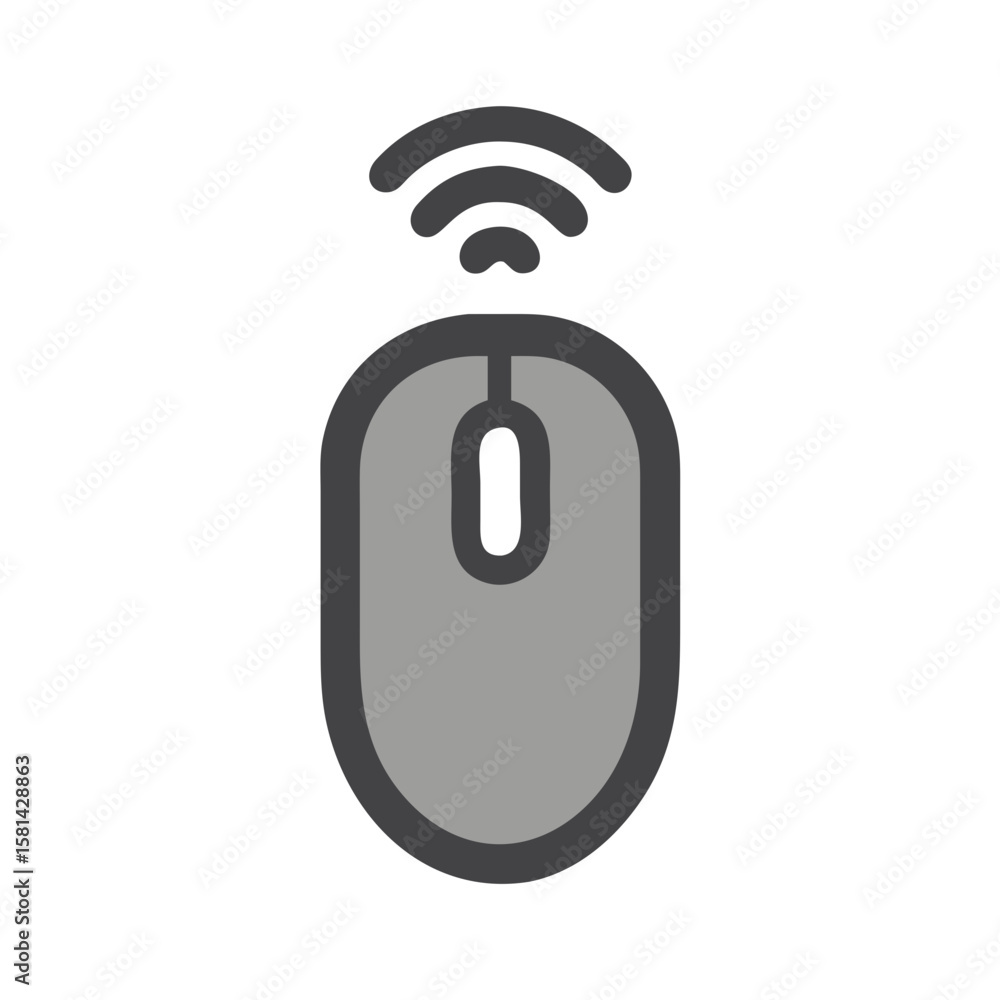 Poster wireless mouse icon illustration for web design and ui development