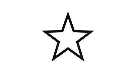 Obraz premium Simple Black Outline Star Shape with Five Points on White Background.
