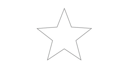 Fototapeta premium Simple Gray Star Outline with Five Points on White Background.