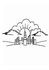 Obraz premium Futuristic City Vector Scene