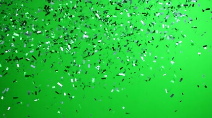 Green Confetti Falling