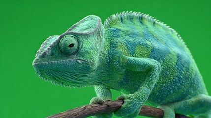 Obraz premium Green Chameleon on Branch