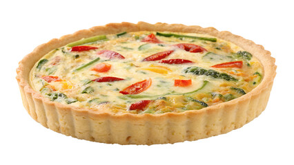 Baked Vegetable Quiche in Fluted Pastry Crust with Golden Edges


