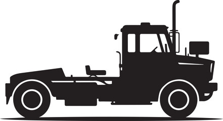 Naklejka premium A classic semi truck tractor side view on white background