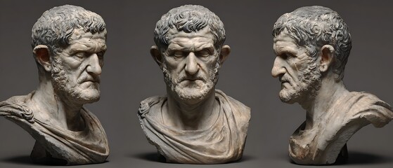 Obraz premium Ancient Roman Bust Sculpture of Man