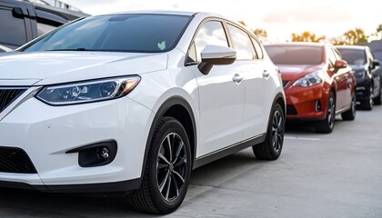 White SUV in parking lot