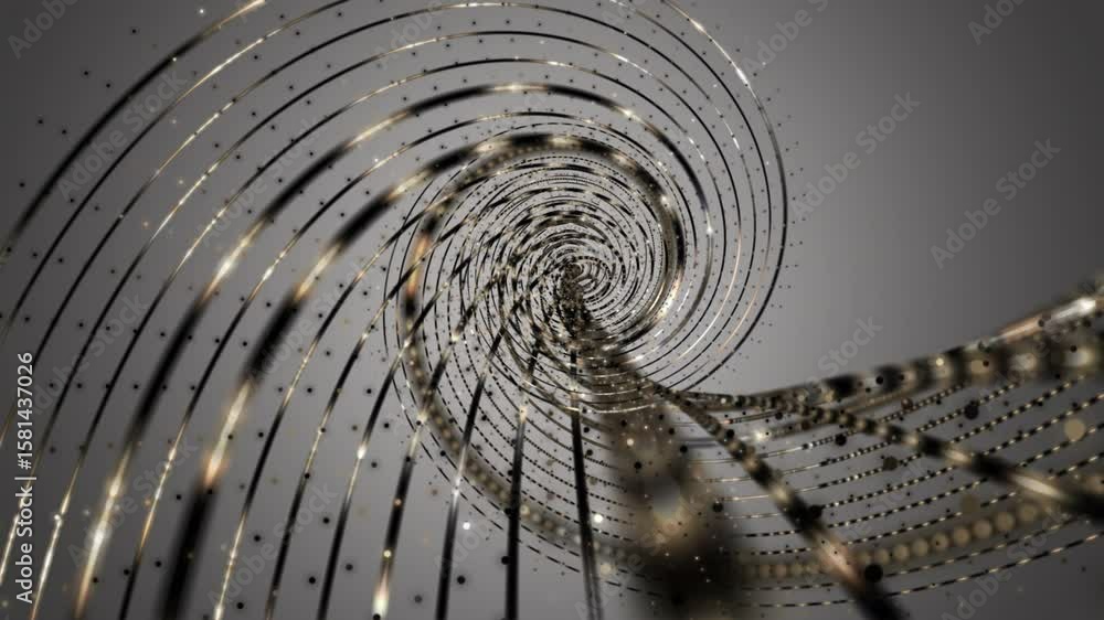 Poster fantastic video animation with stripe wave object in slow motion, 4096x2304 loop 4k