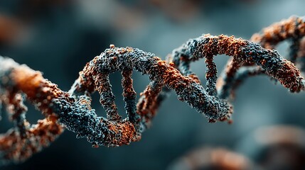 Detailed close-up view of a DNA strand.