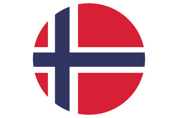 Round Norway Flag Vector 