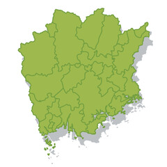 Obraz premium 岡山 日本 地図 シルエット アイコン