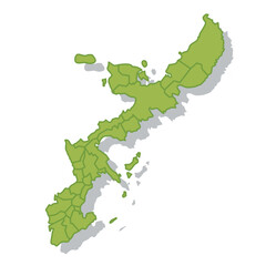 Fototapeta premium 沖縄 日本 地図 シルエット アイコン