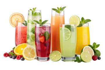 Fototapeta premium Refreshing drinks isolated on transparent background