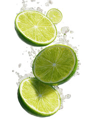 Citrus lime slices on transparent background


