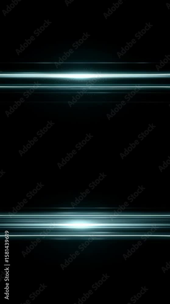 Poster bright blue light streaks moving across a dark background, creating dynamic abstract lines and patte