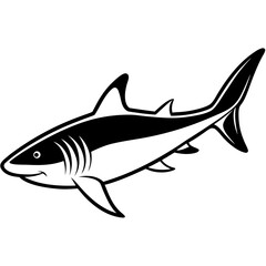 Whitetip Shark Silhouette Vector