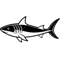 Obraz premium Whitetip Shark Silhouette Vector