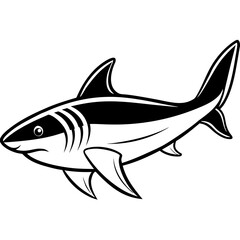 Whitetip Shark Silhouette Vector