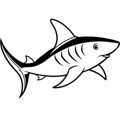 Whitetip Shark Silhouette Vector
