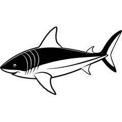 Whitetip Shark Silhouette Vector
