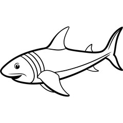 Obraz premium Whitetip Shark Silhouette Vector