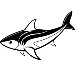 Whitetip Shark Silhouette Vector