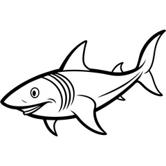 Whitetip Shark Silhouette Vector