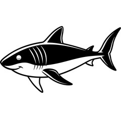 Whitetip Shark Silhouette Vector