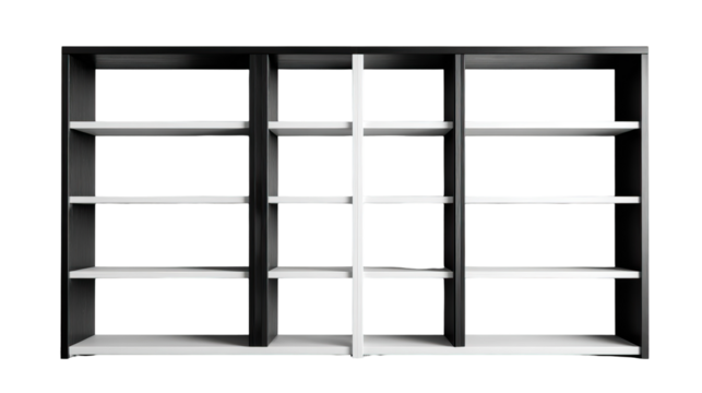Bookshelf on Transparent Background