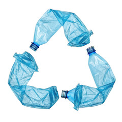 Recycle symbol made of bottles isolated on transparent background